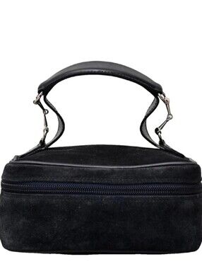 Gucci Suede NAVY horsebit mini Authentic Vanity Handbag Vintage Read Listing